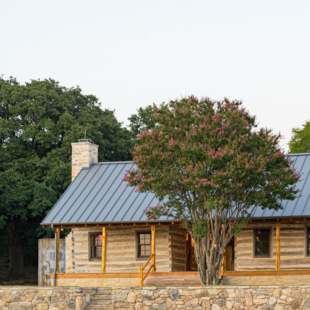 Hill Country Dog Trot Log Home